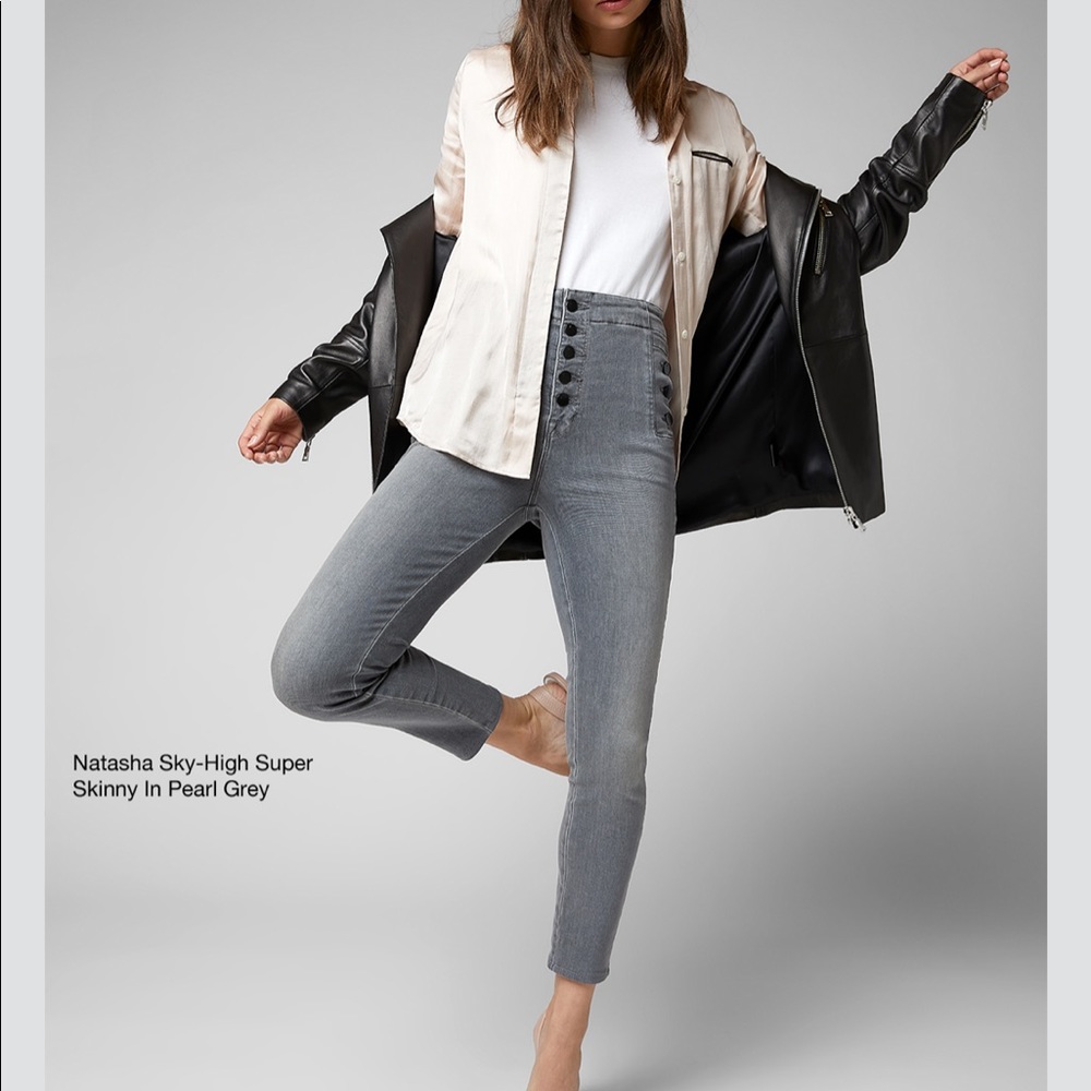 J Brand Natasha Sky High Crop Skinny Jeans grey26